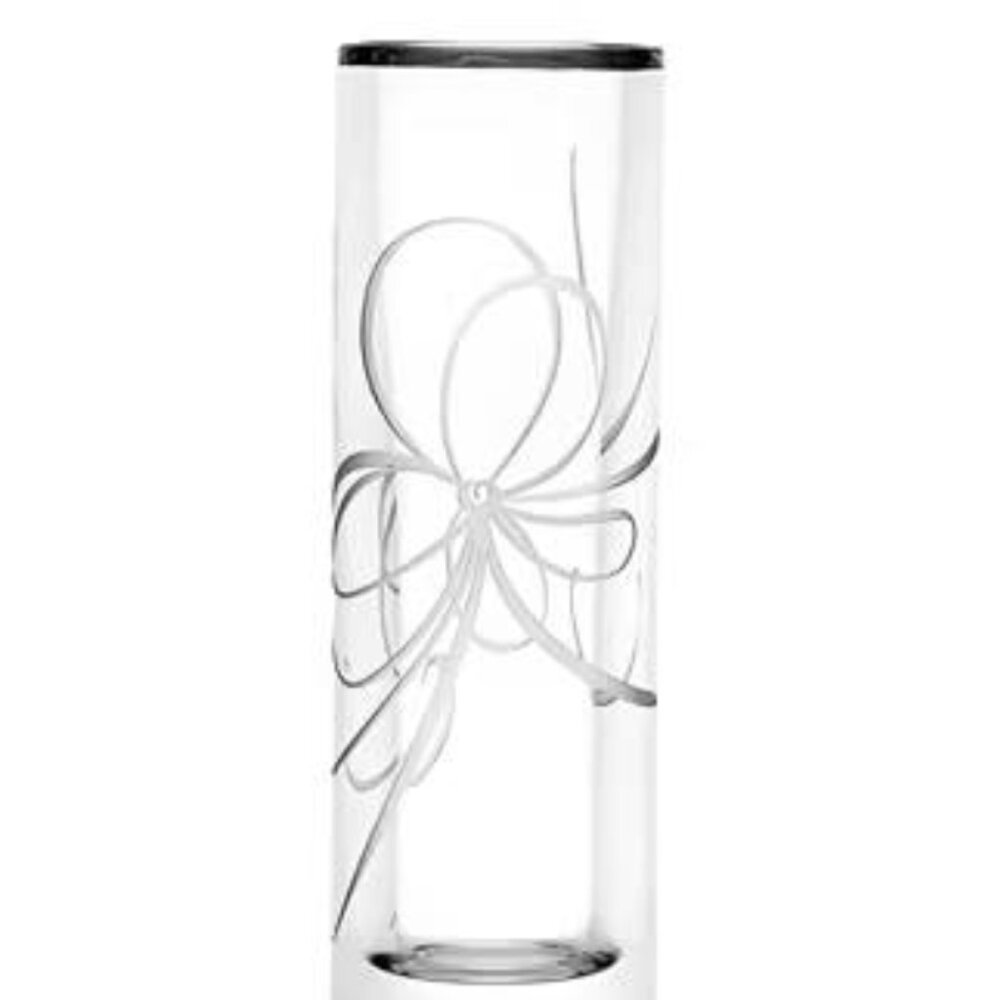 Kate Spade Lenox Crystal Ribbon Belle Boulevard Etched Vase 7.5”
